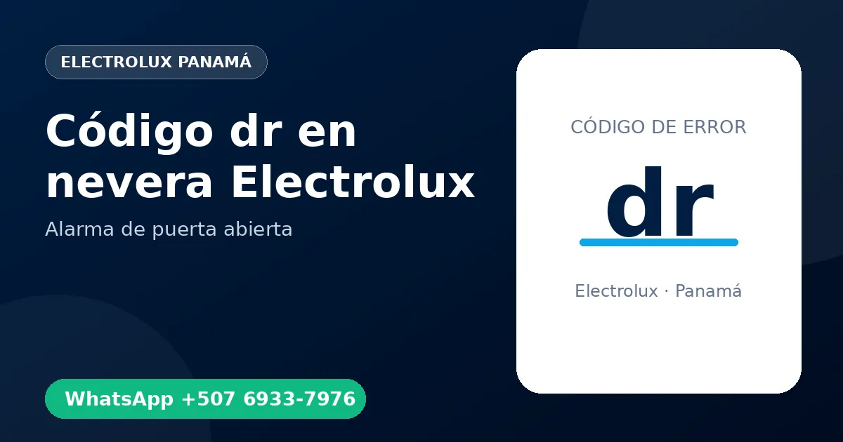 Código dr en nevera Electrolux