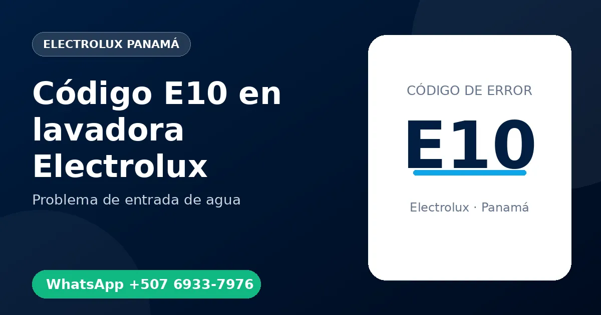 Código E10 en lavadora Electrolux