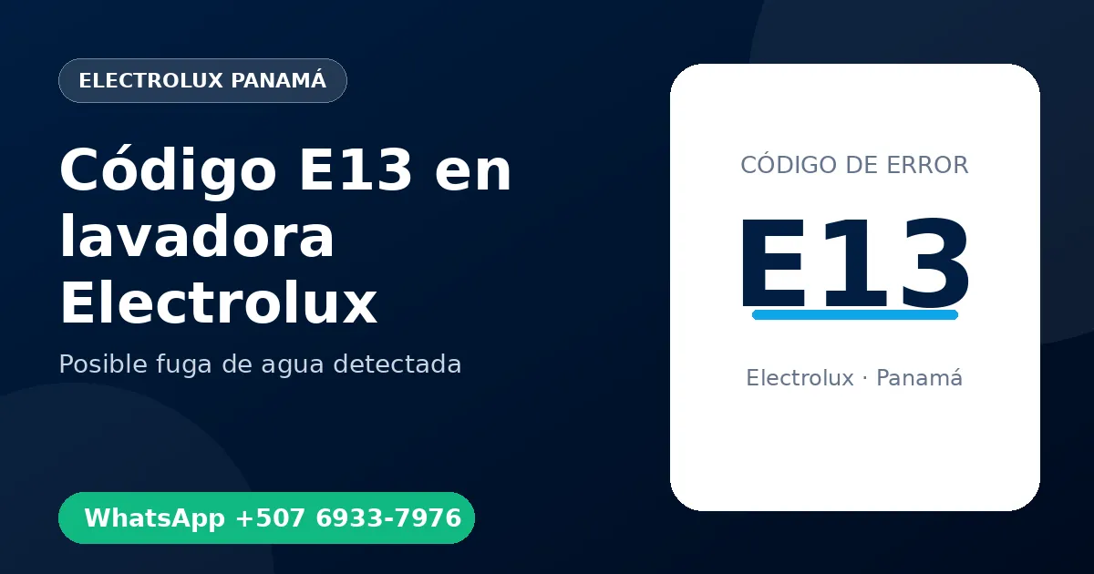 Código E13 en lavadora Electrolux