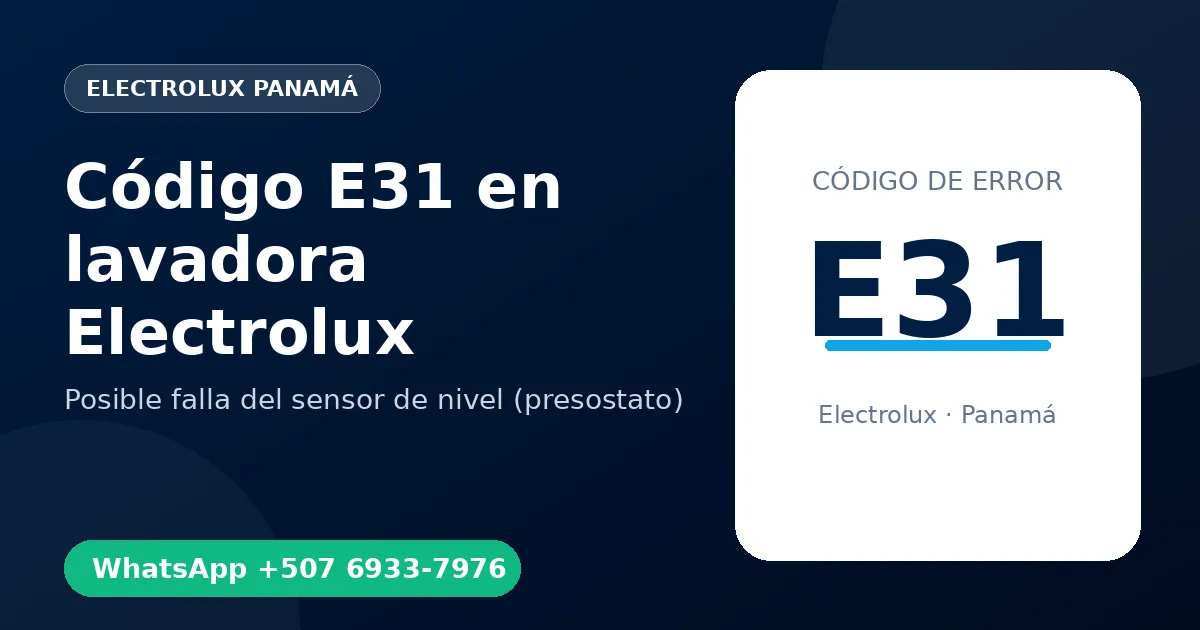 Código E31 en lavadora Electrolux