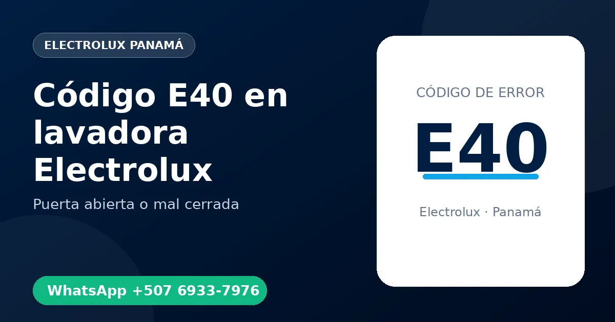 Código E40 en lavadora Electrolux