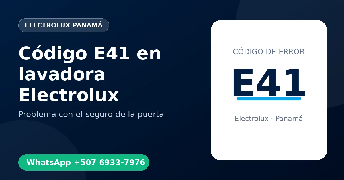 Código E41 en lavadora Electrolux
