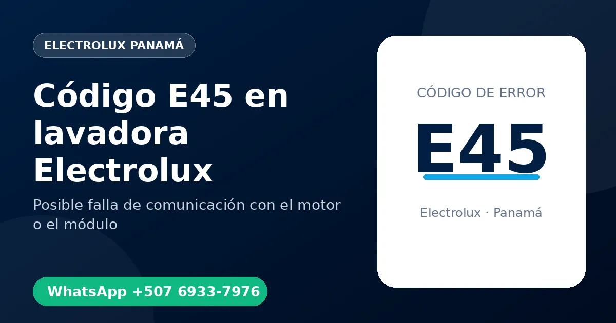 Código E45 en lavadora Electrolux