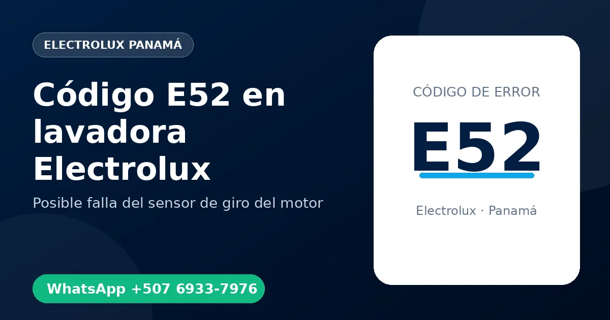 Código E52 en lavadora Electrolux