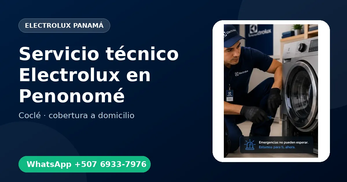 Técnico a domicilio Electrolux en Penonomé